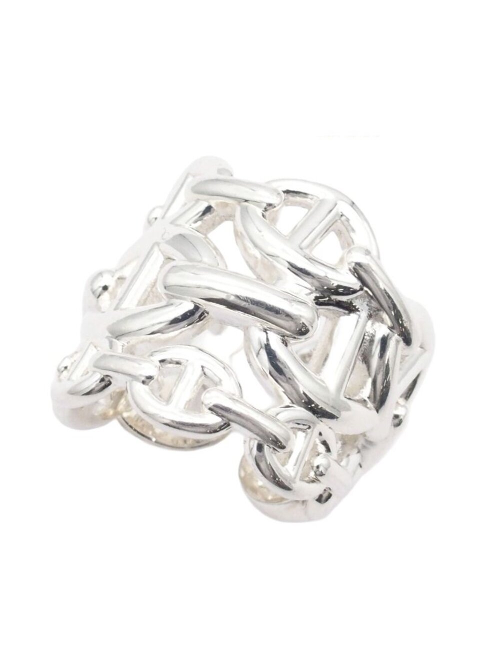 Hermes Chaine D'ancre Enchainee GM Silver 47 Ring